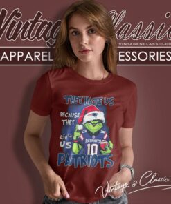 Grinch They Hate Us Because They Aint Us New England Patriots Christmas Women T Shirt
