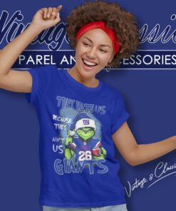 Grinch They Hate Us Because They Aint Us New York Giants Christmas Women T Shirt