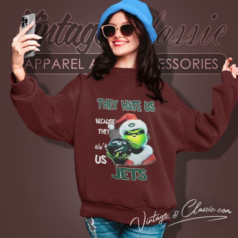 Grinch They Hate Us Because They Aint Us New York Jets Christmas Sweatshirt Grinch They Hate Us Because They Aint Us New York Jets Christmas Sweatshirt
