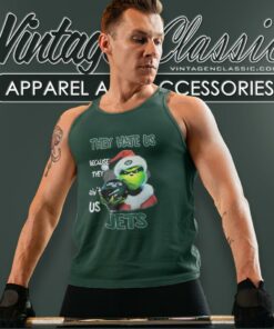 Grinch They Hate Us Because They Aint Us New York Jets Christmas Tank Top Racerback