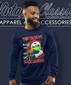 Grinch They Hate Us Because They Aint Us Tampa Bay Buccaneers Christmas Long Sleeve Tee
