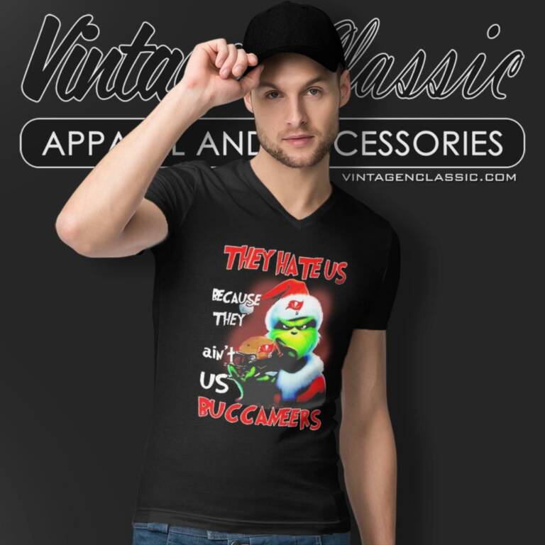 Grinch They Hate Us Because They Aint Us Tampa Bay Buccaneers Christmas V Neck TShirt Grinch They Hate Us Because They Aint Us Tampa Bay Buccaneers Christmas V Neck TShirt