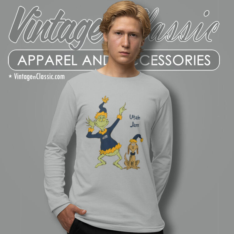 Grinch Utah Jazz Basketball Long Sleeve Tee Grinch Utah Jazz Basketball Long Sleeve Tee