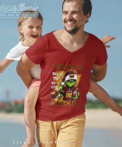 Grinch Washington Commanders Christmas Shirt They Hate Us Because They Aint Us V Neck TShirt