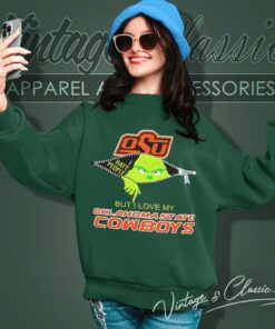 Grinch Zipper I Hate People But I Love My Oklahoma State Cowboys Sweatshirt