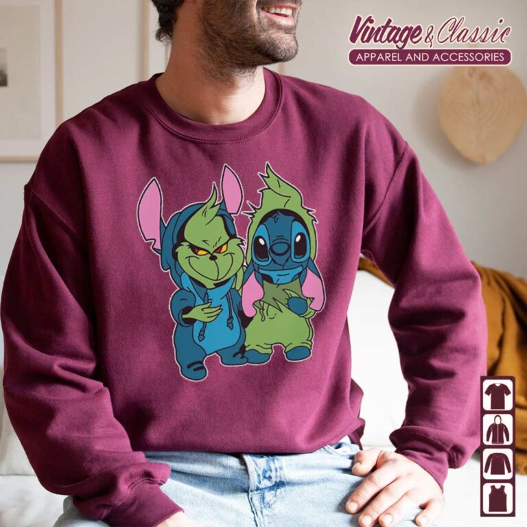 Grinch and Stitch Disney Christmas Sweatshirt Grinch and Stitch Disney Christmas Sweatshirt
