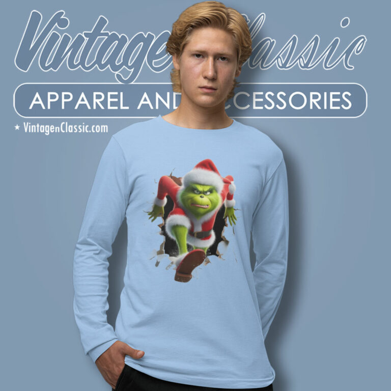 Grinth Santa Through The Wall Long Sleeve Tee Grinth Santa Through The Wall Long Sleeve Tee