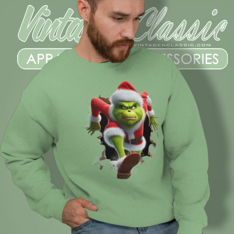 Grinth Santa Through The Wall Sweatshirt Grinth Santa Through The Wall Sweatshirt