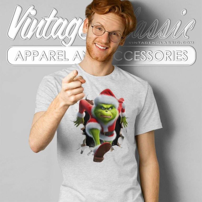 Grinth Santa Through The Wall T Shirt Grinth Santa Through The Wall T Shirt