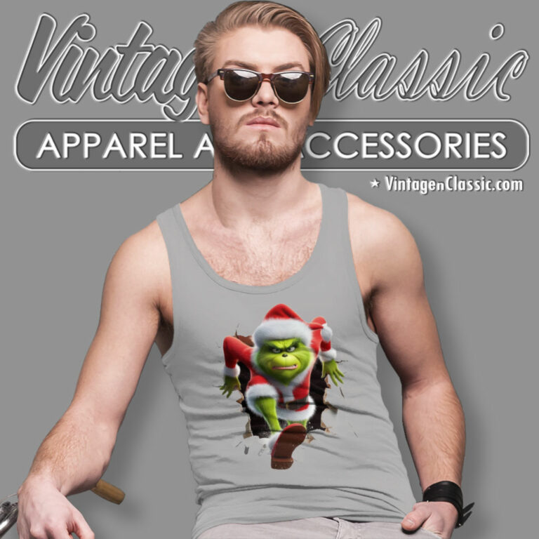 Grinth Santa Through The Wall Tank Top Racerback Grinth Santa Through The Wall Tank Top Racerback