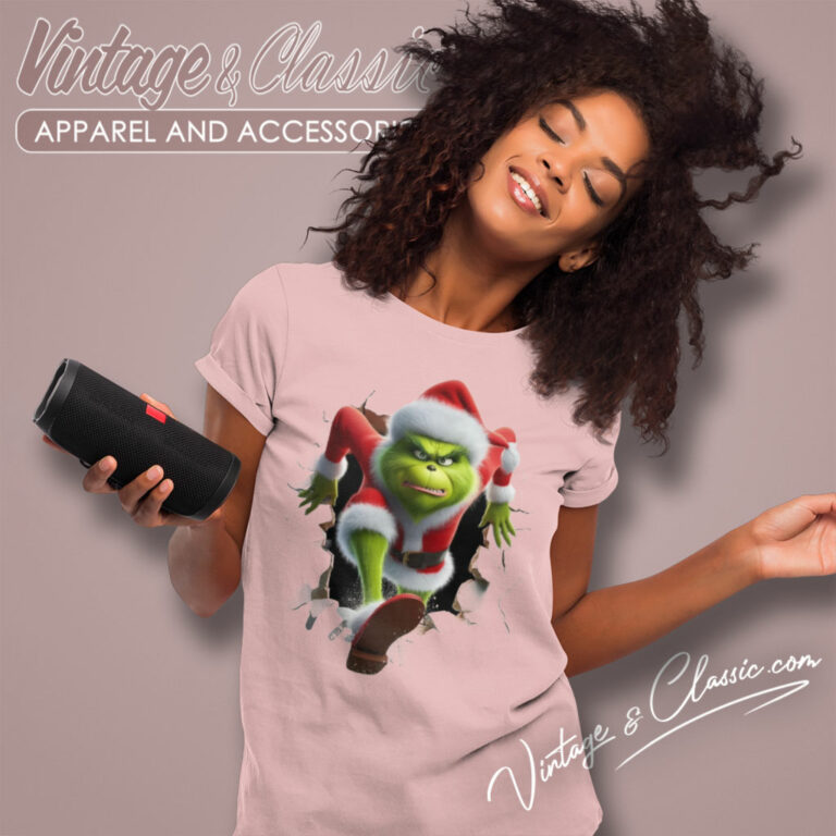 Grinth Santa Through The Wall Women T Shirt Grinth Santa Through The Wall Women T Shirt