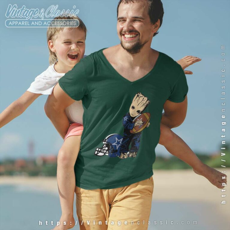 Groot Hug Dallas Cowboys V Neck TShirt Groot Hug Dallas Cowboys V Neck TShirt