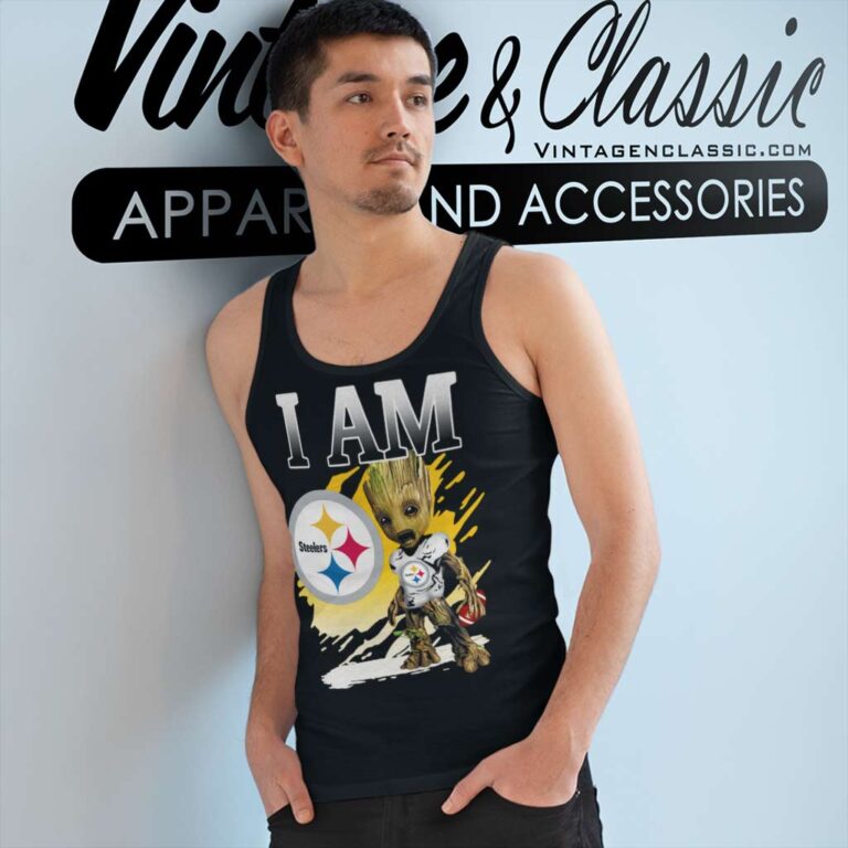 Groot I Am Pittsburgh Steelers Tank Top Racerback Groot I Am Pittsburgh Steelers Tank Top Racerback