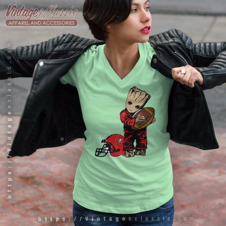 Groot Love Tampa Bay Buccaneers V Neck TShirt Groot Love Tampa Bay Buccaneers V Neck TShirt