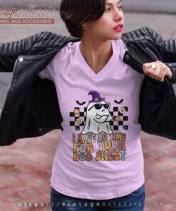 Groovy I Have No Time For Your Boo Sheet Boo Ghost Halloween Shirt 6 Groovy I Have No Time For Your Boo Sheet Boo Ghost Halloween V Neck TShirt