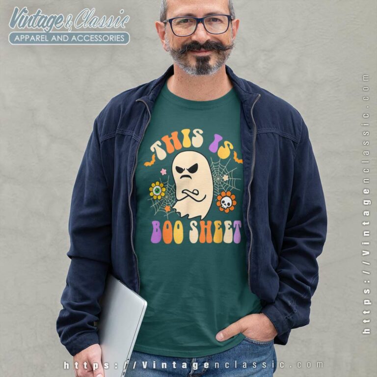 Groovy This Is Boo Sheet Ghost Halloween Spooky Long Sleeve Tee Groovy This Is Boo Sheet Ghost Halloween Spooky Long Sleeve Tee