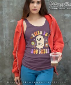 Groovy This Is Boo Sheet Ghost Halloween Spooky Tank Top Racerback