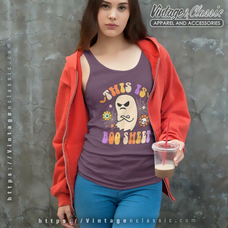 Groovy This Is Boo Sheet Ghost Halloween Spooky Tank Top Racerback Groovy This Is Boo Sheet Ghost Halloween Spooky Tank Top Racerback
