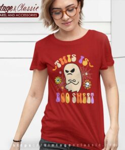 Groovy This Is Boo Sheet Ghost Halloween Spooky Women TShirt