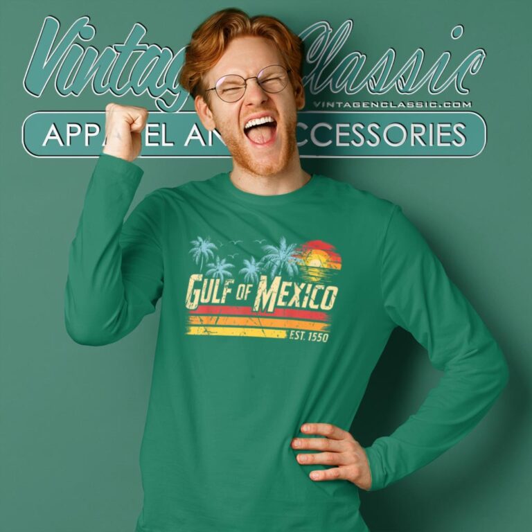 Gulf Of Mexico Forever Retro Vintage Beach Shirt Long Sleeve Tee Gulf Of Mexico Forever Retro Vintage Beach Shirt Long Sleeve Tee