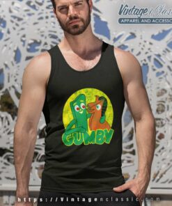 Gumby And Pokey Shirt Faded Logo Tank Top Racerback