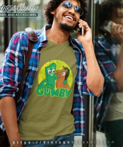 Gumby And Pokey Shirt Faded Logo 5 Gumby And Pokey Shirt Faded Logo V Neck TShirt
