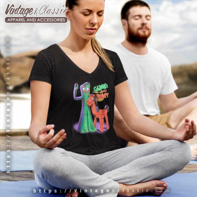 Gumby And Pokey Show V Neck TShirt Gumby And Pokey Show V Neck TShirt