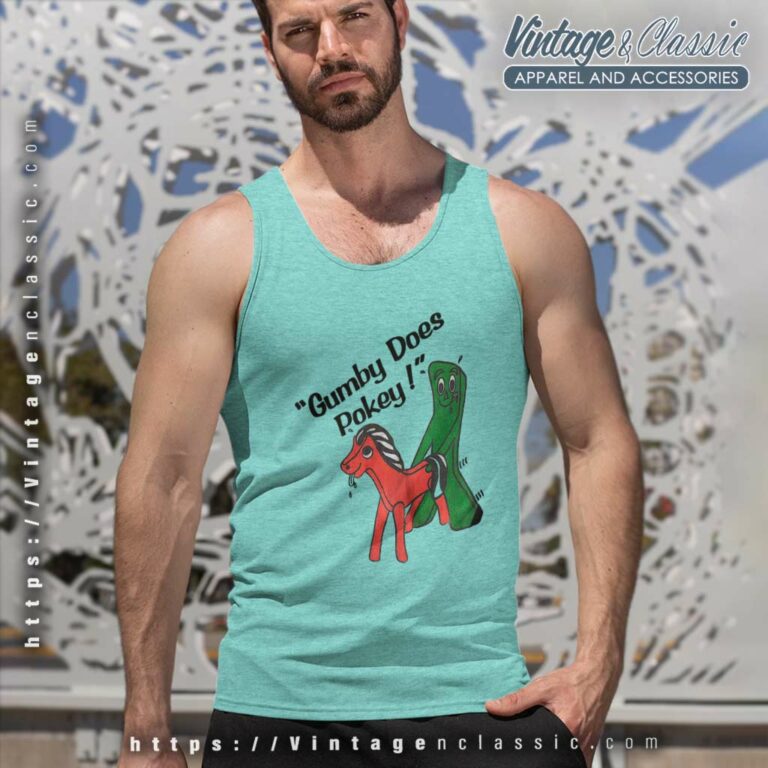 Gumby Does Pokey Tank Top Racerback Gumby Does Pokey Tank Top Racerback