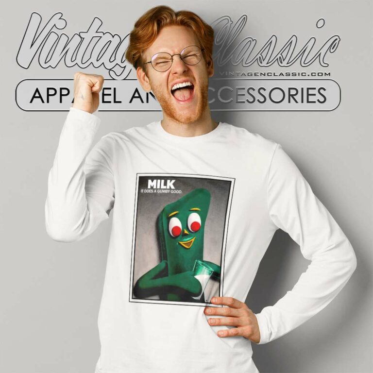 Gumby Shirt Milk It Does A Gumby Good Long Sleeve Tee Gumby Shirt Milk It Does A Gumby Good Long Sleeve Tee