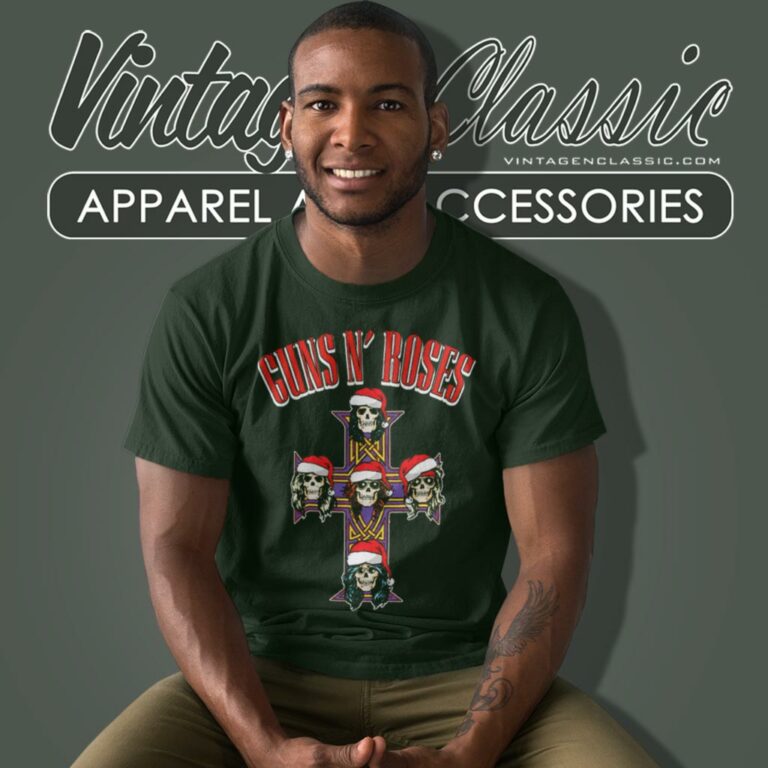 Guns N Rose Christmas Hat Band T Shirt Guns N Rose Christmas Hat Band T Shirt