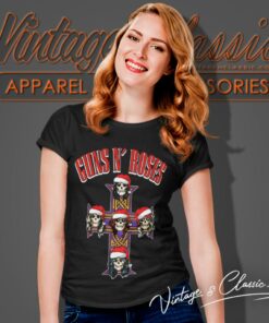 Guns N Rose Christmas Hat Band Shirt 6 Guns N Rose Christmas Hat Band Women T Shirt