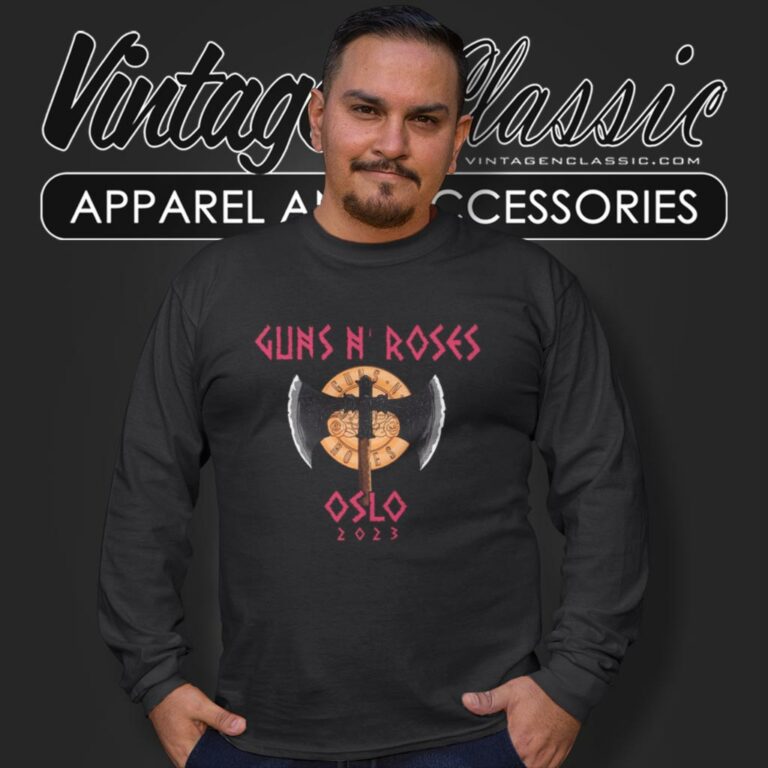 Guns N Rose Shirt Oslo 2023 World Tour Long Sleeve Tee Guns N Rose Shirt Oslo 2023 World Tour Long Sleeve Tee