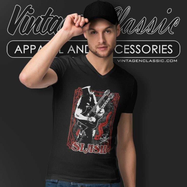 Guns N Rose Shirt Slash Two In One V Neck TShirt Guns N Rose Shirt Slash Two In One V Neck TShirt