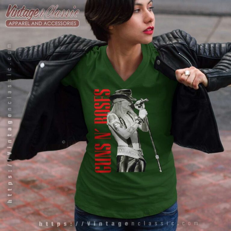 Guns N Roses Axl Live Concert V Neck TShirt Guns N Roses Axl Live Concert V Neck TShirt