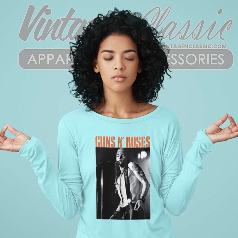 Guns N Roses Axl Live Profile Long Sleeve Tee Guns N Roses Axl Live Profile Long Sleeve Tee