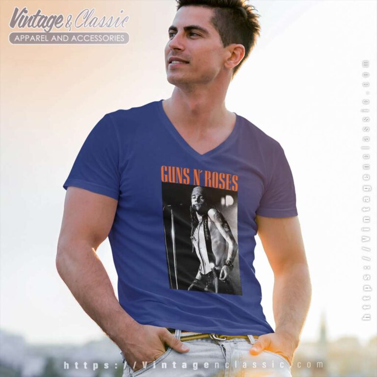 Guns N Roses Axl Live Profile V Neck TShirt Guns N Roses Axl Live Profile V Neck TShirt