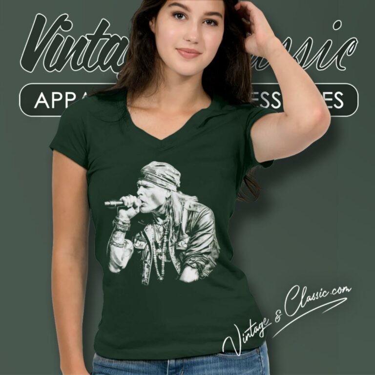 Guns N Roses Axl Rose V Neck TShirt Guns N Roses Axl Rose V Neck TShirt