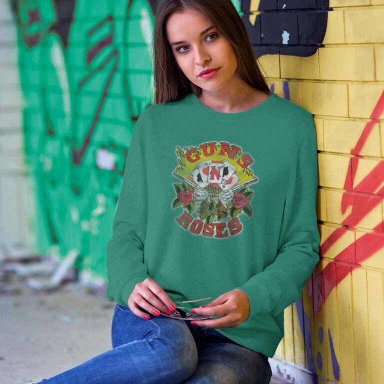 Guns N Roses Cards Distress Sweatshirt Guns N Roses Cards Distress Sweatshirt