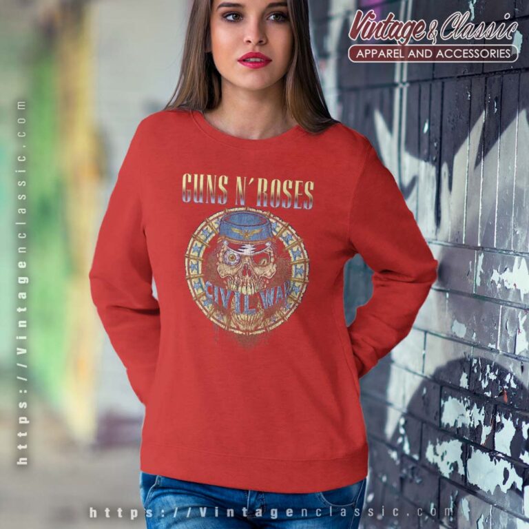 Guns N Roses Civil War Distressed Sweatshirt Guns N Roses Civil War Distressed Sweatshirt