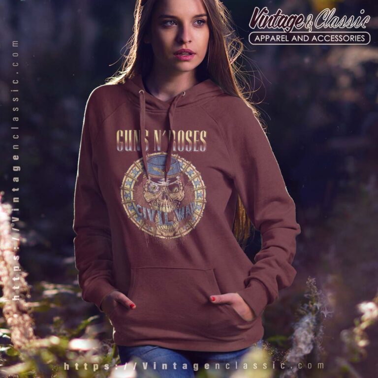 Guns N Roses Civil War Distressed Women Hoodie Guns N Roses Civil War Distressed Women Hoodie