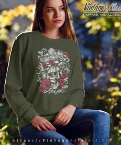 Guns N Roses Flourish Skull Pink Roses Sweatshirt