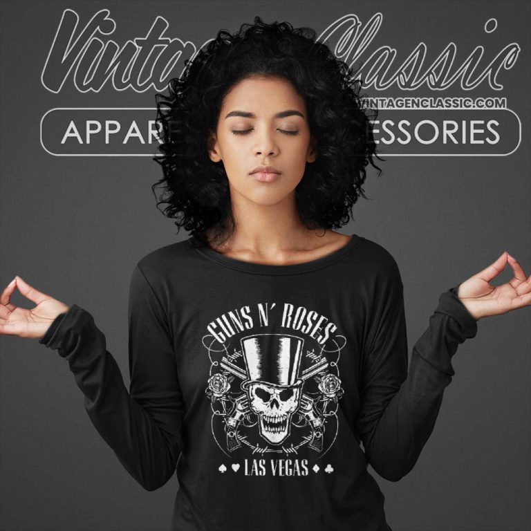 Guns N Roses Las Vegas Skull Long Sleeve Tee Guns N Roses Las Vegas Skull Long Sleeve Tee