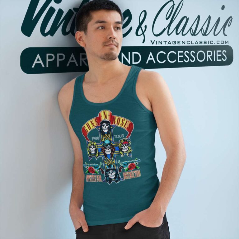Guns N Roses Shirt Appetite For Destruction Tour Tank Top Racerback Guns N Roses Shirt Appetite For Destruction Tour Tank Top Racerback