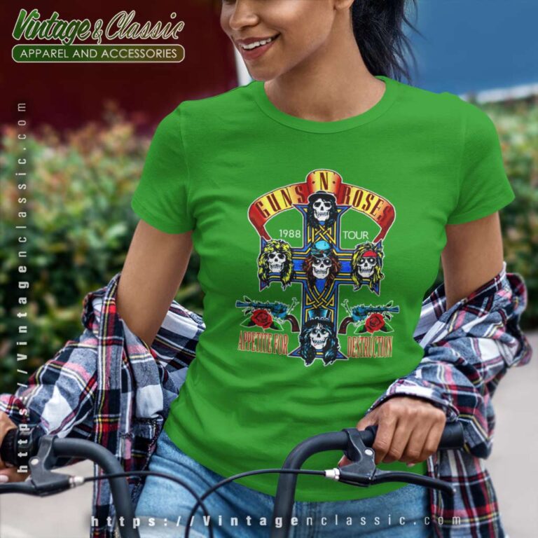Guns N Roses Shirt Appetite For Destruction Tour Women TShirt Guns N Roses Shirt Appetite For Destruction Tour Women TShirt