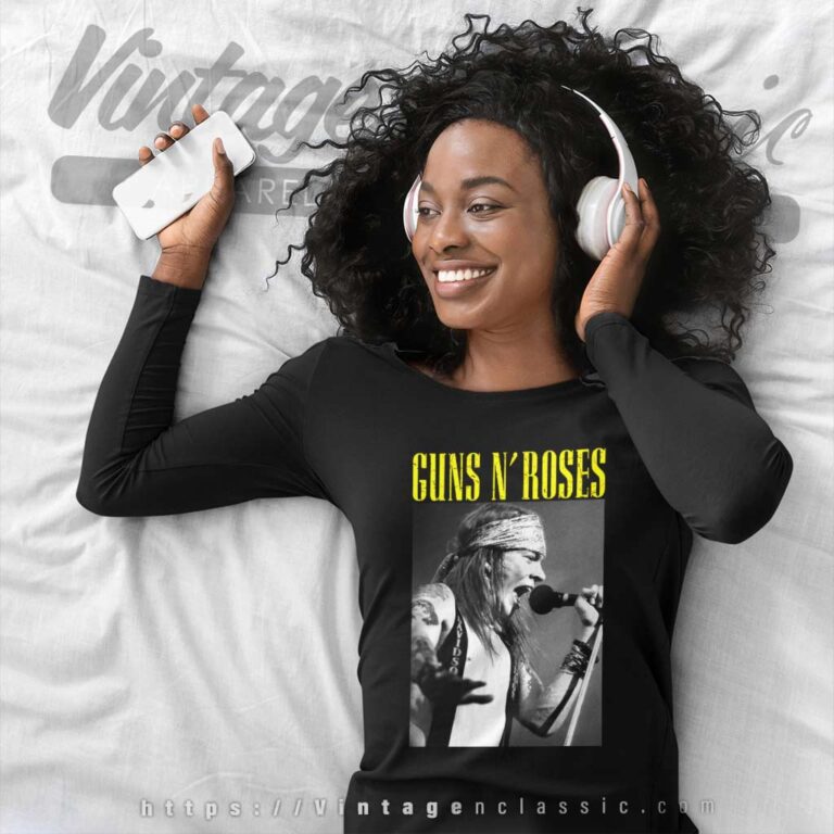 Guns N Roses Shirt Axl Live Profile Long Sleeve Tee Guns N Roses Shirt Axl Live Profile Long Sleeve Tee