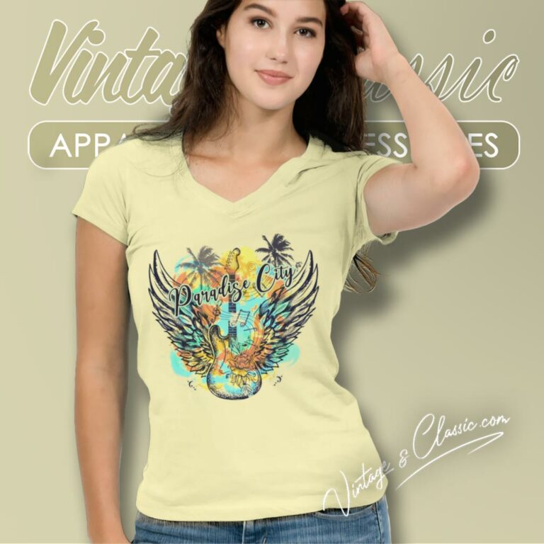 Guns N Roses Shirt Rock And Roll Paradise City V Neck TShirt Guns N Roses Shirt Rock And Roll Paradise City V Neck TShirt