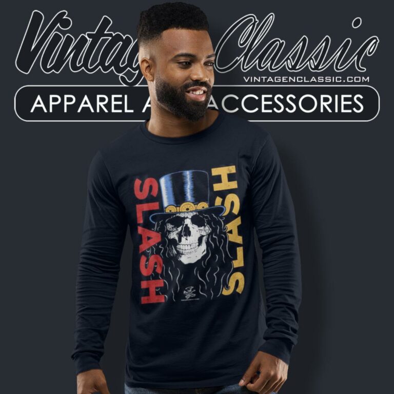 Guns N Roses Shirt Slash Double Slash Skull Long Sleeve Tee Guns N Roses Shirt Slash Double Slash Skull Long Sleeve Tee