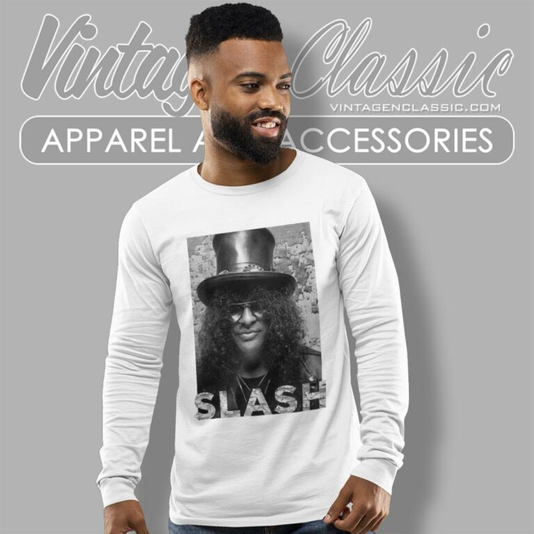 Guns N Roses Shirt Slash Rock Portrait Long Sleeve Tee Guns N Roses Shirt Slash Rock Portrait Long Sleeve Tee