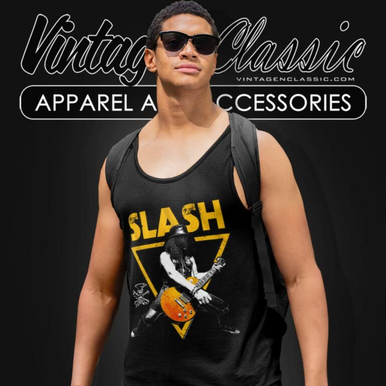 Guns N Roses Shirt Slash Signature Gold Tank Top Racerback Guns N Roses Shirt Slash Signature Gold Tank Top Racerback