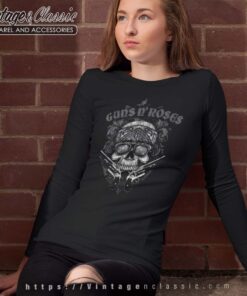 Guns N Roses Skull Guns Bandanna Longsleeves